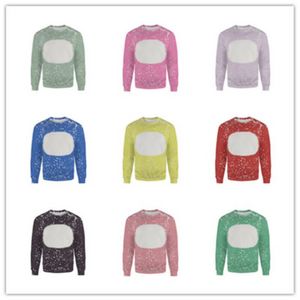 Sublimatie blanco ronde nek lente herfst herfst lange mouw t -shirt universitaire bleekvak pullover sweatshirts familie matching outfits ss1207