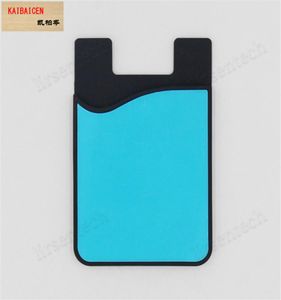 Sublimation Blank Silicon Credit Pocket Adhesive DIY Téléphone portable Carte d'identité Holder Slim Boîte Sticker avec feuille de compagnie Soft D5895737