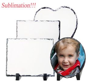 Sublimation Blank Slate Rock Stone PO Cadre de chaleur Transfert de chaleur Cadre d'image rectangulaire avec porte-affichage Rock Po plaque Diy8312026