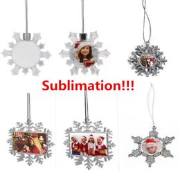 Sublimatie lege sneeuwvlok hangers kerst ornamenten thermische overdracht afdrukken spaties wit op maat