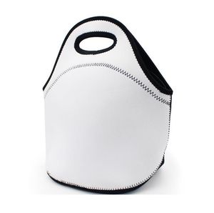 Sublimation Blanc Isolation Thermique Boîtes Étanche Phréatique Matériel Blanc Maison Pique-Nique Bande Dessinée Néoprène Sacs À Lunch Portable Noir SN5402