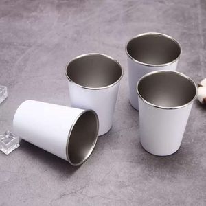 Sublimatie blanco tumbler roestvrij staal pint glas 300 ml kegel metaal bierbier cup stapel breakable drinkmokken wit water container diy in bulk groothandel