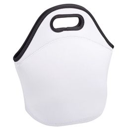 Sublimation Blanc Blanc Sacs À Lunch Impression De Transfert De Chaleur Bento Sac Avec Fermeture À Glissière Isolation Néoprène Fourre-Tout Sac À Main Isolé DIY Cadeau École Maison mer B5