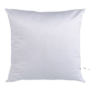 Sublimation vierge blanc jeter taie d'oreiller avec fermeture éclair invisible matériau souple sergé bricolage housses de coussin RRE12792