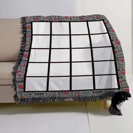 Manta de sublimación 125X150cm con borla en blanco 20 Penels Impresión de transferencia de calor chal envoltura sofá mantas para dormir et ets