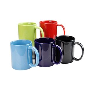 Blancs de sublimation 11 oz tasses à café vierges en céramique tasse de couleur unie avec poignée Drop Delivery Office School Business Industrial Packin Dh9Ud