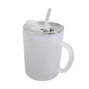 Sublimatie spaties 15 oz blanco gecoate koffiemokken Outdoor Office Travel Frosted Cup met handvat ST en Glass Glass Mug B DHY24