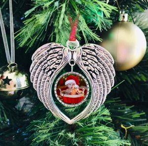 Sublimatie lege plekken Angel Wing Ornament Christmas Decorations Angel Wings Form BEEGE Voeg je eigen afbeelding toe en achtergrond SN4404