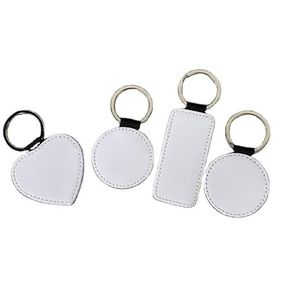 Ébauches de sublimation Kit de porte-clés vierges en cuir PU Porte-clés de transfert de chaleur Porte-clés des deux côtés Imprimable Drop Delive Dhenj