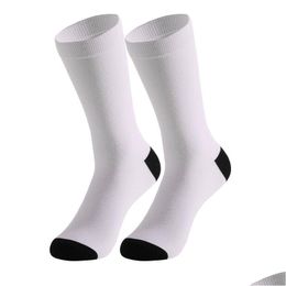 Sublimatie spaties blanco witte afdrukbare sokken casual kalfploeg voor warmteoverdracht DIY Drop levering 202 DH2DT