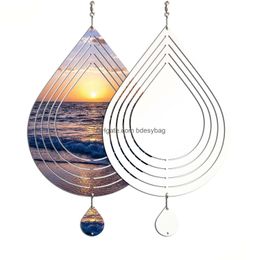 Sublimatie lege platen blanco wind spinners alluminium grote watervortomvorming draaiende hangende patio tuin decoratie voor doe -het -zelf beide zijden Dr Dht8v