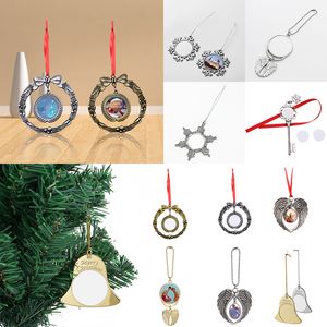 Sublimation Blanks Décorations de Noël DIY Pendentif en métal Arbre de Noël Flocon de neige Clé Aile d'ange Ornement créatif Cadeau de Noël 18% de réduction XD24837