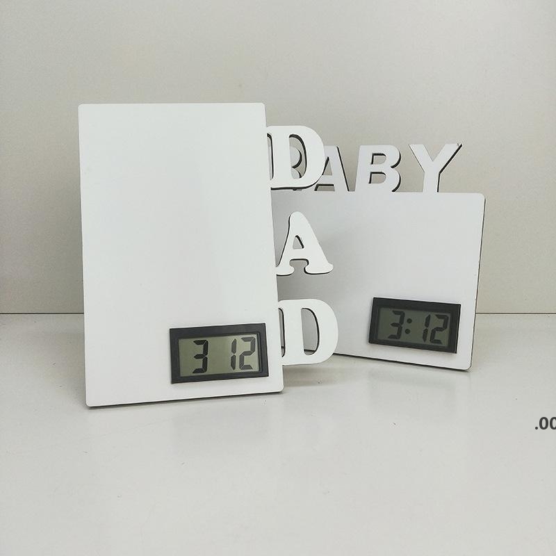 Sublimation Blanks Desk Clocks Electronic Clock With Letter Baby/Grad/Dad/Family can DIY Picture Home Decorations Party sea ship CCE8738