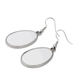 Sublimation Blancs Boucles D'oreilles En Métal Larme Chaleur Presse Impression Blanc Boucle D'oreille Pendentif Avec Crochets Pour Bijoux Diy Ma Dhksl