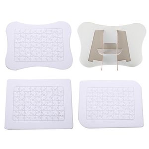 Rompecabezas en blanco para sublimación con soporte, marco de fotos para bricolaje, cartón blanco personalizado, transferencia de calor, rompecabezas en blanco, tamaño A4, 63 uds.