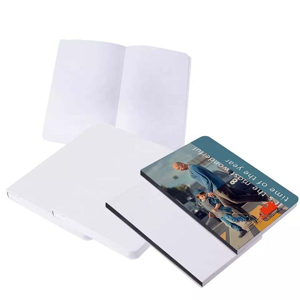 Sublimación en blanco diario cuaderno de tapa dura en blanco DIY cuadernos de papel en espiral para la escuela Oficina suministros de viaje para el hogar 80 páginas