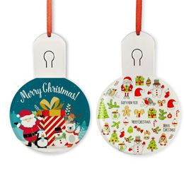 Ornements de Noël en acrylique LED vierges par Sublimation avec corde rouge pour décorations d'arbre de Noël SN6270