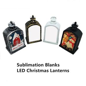 Sublimatie Blanks LED-kerstlantaarns Kerstlichtgevende hanger voor kerstboomversiering Feestartikelen