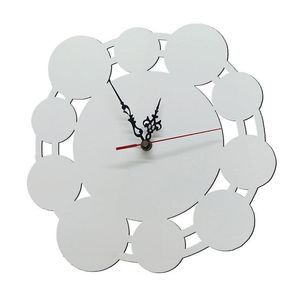 Blancs de sublimation Horloge murale vierge moderne à piles 12 pouces silencieux Mdf Nonticking décoratif pour Bedr Dh79W