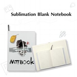 Sublimation Blanks Notepads A4 A5 A5 White Journal Notebooks PU Cuero cubierto de transferencia de calor Notorios de impresión con papeles internos Cintas adhesivas Logotipos de bricolaje personalizado