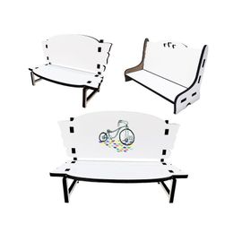 Sublimation Blanks Parc Banc Ornement Blanc Mdf 14 Pouces Miniature Mémorial Chaise Pour Maison De Poupée Pelouse Jardinmicro Land Dhuzx