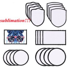 Sublimation Blancs Patchs Tissu Fer-sur Patch Réparation Patchs Blancs pour DIY Chapeaux Chemises Chaussures Jeans Sacs Fournitures 5 Styles