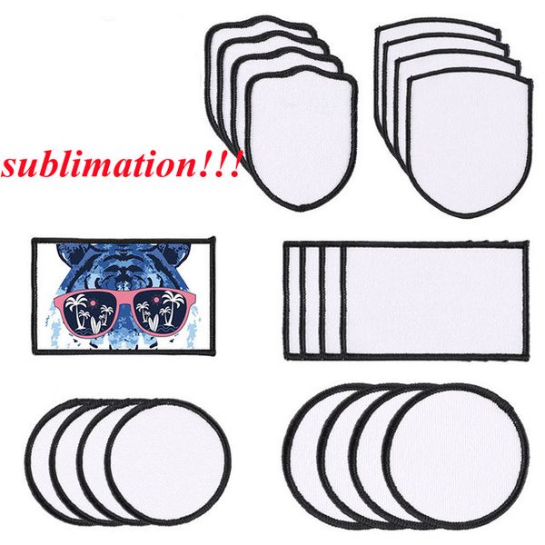 Sublimation Blancs Patchs Tissu Fer-sur Patch Réparation Patchs Blancs pour DIY Chapeaux Chemises Chaussures Jeans Sacs Fournitures 5 Styles