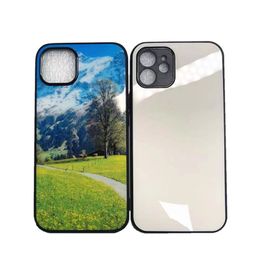 Sublimatie lege platen telefoonhoesjes ondersteunen draadloos opladen blanco deksel beschermend diy zwart zacht rubber niet-slip bumper