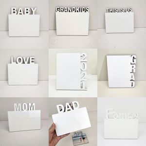 Plaque Photo vierge par Sublimation, Alphabet anglais, bricolage, Album Photo, décorations pour la maison, amour/maman/famille/2021, cadres de Sublimation XD24543