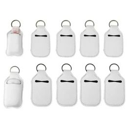 SUBLIMATION BLANKS REMPLILLABLE NEOPRENNE HABSE DÉSSaissier Habit Couvre Couvre-Chapstick avec porte-clés pour 30 ml Conteneurs de capuche Flip Bottle FY4285 SS0114