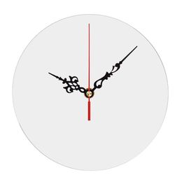 Sublimation Blancs Sublimation Horloge Murale Vierge Mdf Horloges Rondes Blancs Silencieux Sans Coutil Décoratif À Piles Pour Diy Drop D Dhkg9