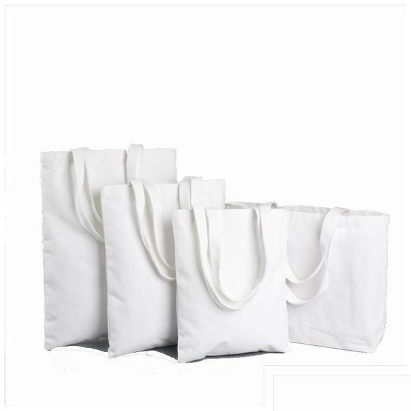 Sublimation Blanks Tote Bags Blank Polyester Totes Toile Réutilisable Épicerie 12Oz Pour Bricolage Artisanat Et Décoration Drop Dhniy Delivery Dhl80