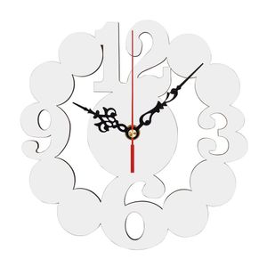 Sublimation Blancs Horloge Murale À Piles Silencieux Mdf Silencieux Nonticking Décoratif Pour Chambre Salon Roo Dhz3K