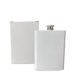 Sublimatie Blanks White 8oz HIP FLASK Roestvrijstalen Liquorflessen voor Bruiloft Alcohol Whisky Liquor