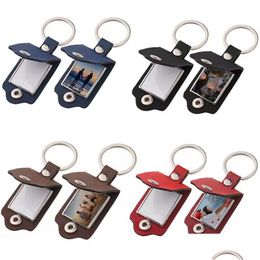 Sublimation Blanks Wholesale Blank Thermal Transfer Leather PO Frame Keychain Key Drop Livilor Bureau Business Business Industrial Pack DHQH2
