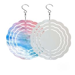 Blancs de sublimation en gros Sublimation Blank Wind Spinner Petite taille Forme de fleur Spinners pour arbres Gardon Décoration Drop Livraison Dhbqe