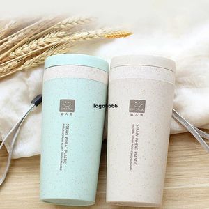 Sublimatie Flessen Keuken Tarwe Straw Dubbel Geïsoleerde Gift Mok Tuimelaar met Deksel Eco-Friendly 16.8x7cm Travel Mug Koffie Winter Thermos C