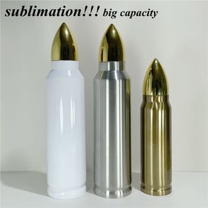 Sublimación Bullet tumbler 33oz Botella de agua de acero inoxidable Vasos aislados Frascos de vacío Taza de viaje para el hogar tazas de café