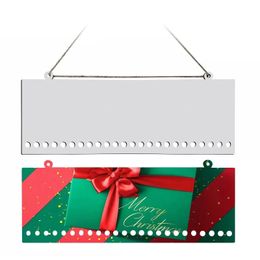 Sublimatie Candy Cane Holder Holder Kerstdecoraties Blank Custom MDF Christmas Countdown