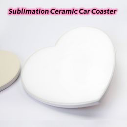 Sublimatie keramische auto coaster tumbler drinkware mat vierkante hart koffie bekerhouder antislip draagbare flesbescherming door oceaan z11