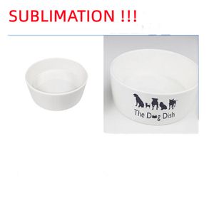 sublimation Ceramic Cat Bols pour chiens Alimeurs d'animaux de compagnie Animaux de compagnie Blancs Aliments Arioies Effectueur de transfert de chaleur Aliments Puppy Puppy