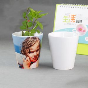 Pot de fleur en céramique par Sublimation, Pots à transfert thermique, jardinières vierges sublimées, jardinière à impression thermique personnalisée A02