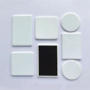 Sublimation Ceramics Fridge Magnets Heart Shape Blank Heat Transfer Refrigerator Magnet Stickers LL