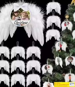 Sublimatie Kerstmis Angel Wing Christmas Tree Decoratie Heat Transfer DIY ornament