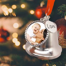 Sublimaci￳n Bell de Navidad Pendiente de transferencia de calor Festival Ornamentos Decoraci￳n de autom￳viles Costeo de Navidad