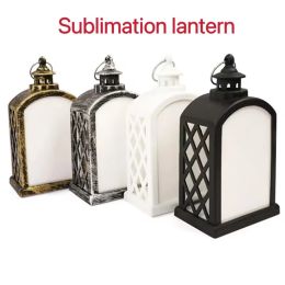 Sublimatie Kerst LED-lantaarns Open haard Lamp Handlamp Dubbelzijdig voor huis- en buitendecoraties ups nieuw