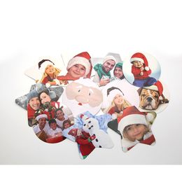 Ornements de Noël par sublimation en forme de boule ronde, fournitures de consommables personnalisées, impression par transfert à chaud, matériau cadeau de noël birdone