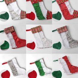 Sublimation Sequin Christmas Stocking 11 Kleuren Xmas Gift Tassen Warmte Transfer Sokken Santa Claus Decoraties T9i001467