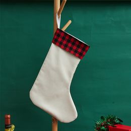 Sublimatie kerstkousen cadeau candy tas polyester hangen aan de boom voor kerstdecoratie z11