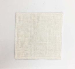 100 Uds esteras sublimación DIY en blanco doble capa lino forma cuadrada posavasos